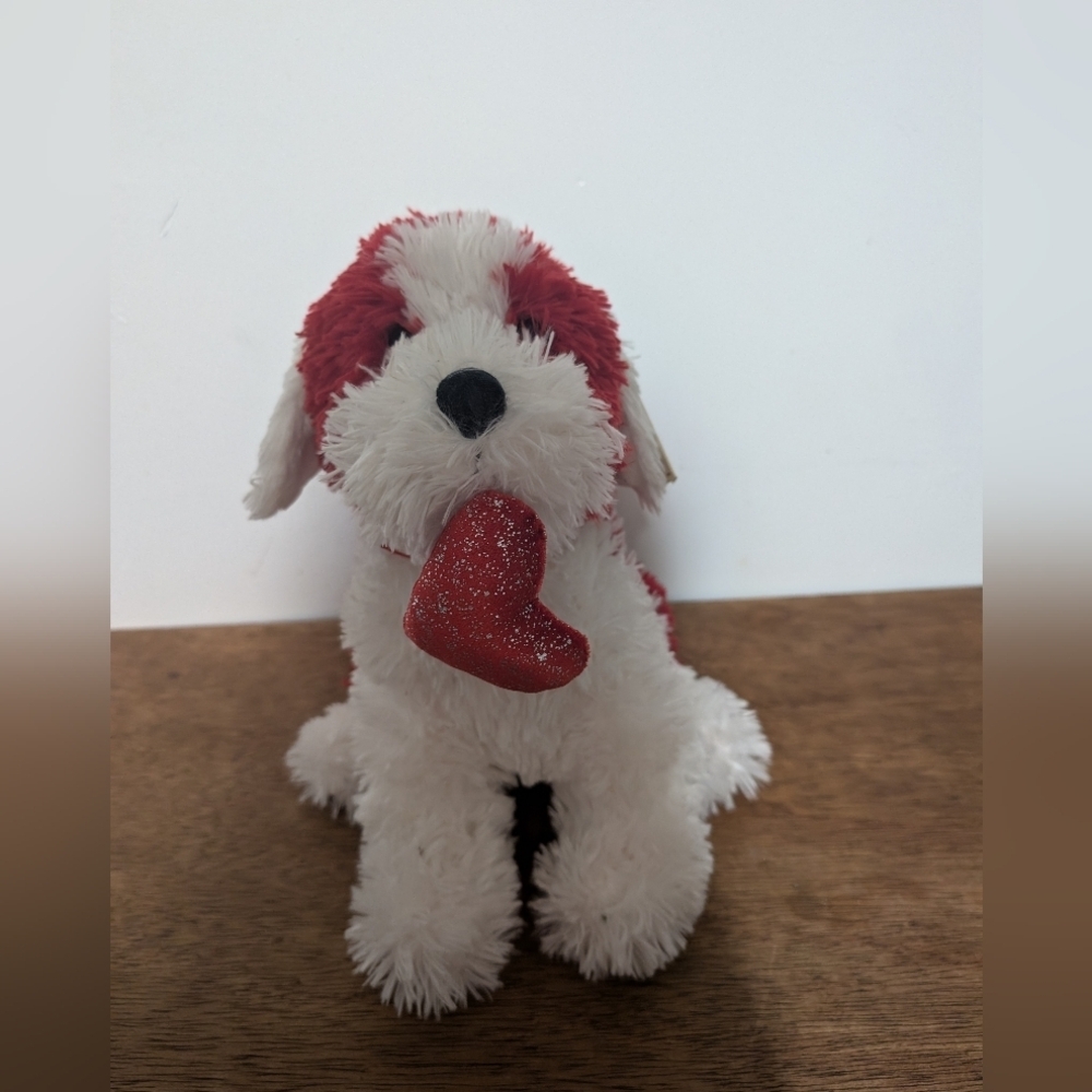Boyds Bears Red and White Plush Dog Toy